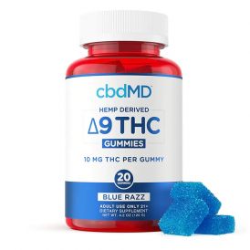 CBDMD D9 Gummies Blue Razz 20ct Bottle