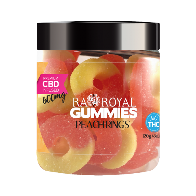 R A Royal CBD Peach Ring Gummies 600mg