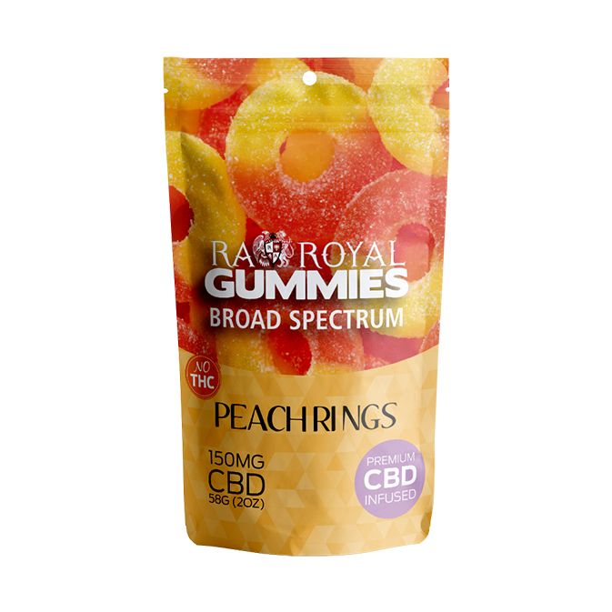 R A Royal CBD Peach Ring Gummies 150mg