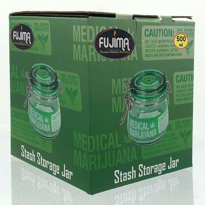 Fujima Glass Stash Jars Green Rx 500ml